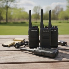 4 PACK Long Range 100 mile Walkie Talkie Two Way Radio Charge Headset Waterproof