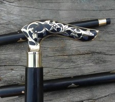 Victorian Antique Brass Head Handle Wooden Vintage Style Walking Stick Cane gift