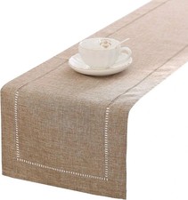 Decorative Linen Table Runner Farmhouse Style Tabletop Collection 14 X 72 Inches
