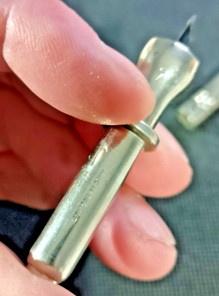 VINTAGE chrome plated spring loaded cigar piercer - 7cm good working ...