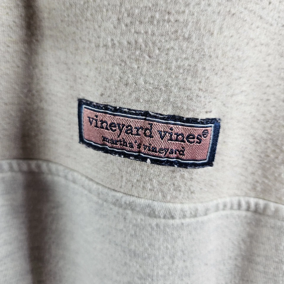 Suéter feminino Vineyard Vines tamanho 2X bronzeado colorblock camisa ovelha 1/4 zíper Martha's - Imagem 3 de 4