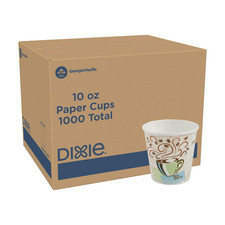 Dixie Perfectouch 10 Oz Paper Coffee Cups by GP PRO, Coffee Haze Design, 1000 Co