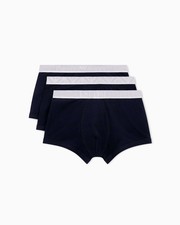 Image of Emporio Armani ASV 3 Pack Organic Cotton Stretch Boxer Briefs – Shiny Logo Waist