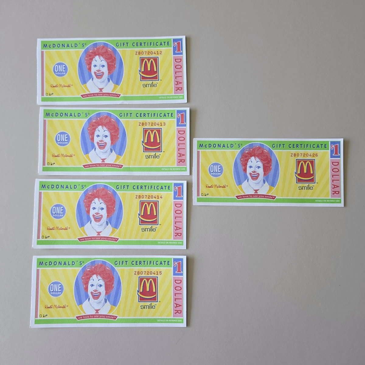 Mcdonalds Gift Certificate Mcdonald'S Advertising for sale | eBay