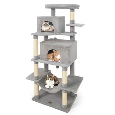 70  Large Cat Tree for Indoor Cats w/Plush Top Perch, Dual large Condos, Hammock