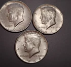 1964 D Kennedy 90% Silver Half-Dollar from Denver Mint Lot of 3 C192