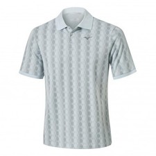 Image of Mizuno Micro Hex Jacquard Polo - Illusion Blue-M