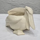 Vtg Nelson McCoy Pottery White Pelican Planter 5.25" Tall MCM USA 1940s Bird