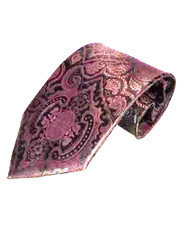 Roberto Coroncino Necktie Mens One Size Brown Paisley Jacquard Formal