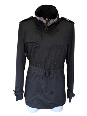 Burberry Trench Coat Kensington XL IT 54 44'' Chest Black Lightweight Rain Jacket