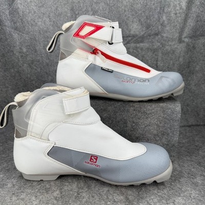 Salomon Siam 7 Prolink Cross Country Ski Boots White Gray Women Size 9.5 266