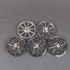 5x Meccano 3" 19a Black Spoked Wheels - Matt  Gloss