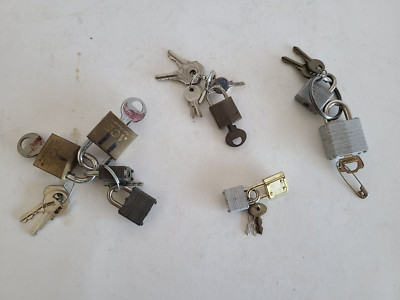 9 Small Padlocks with Keys + Bunch of Extra Misc. Small Keys