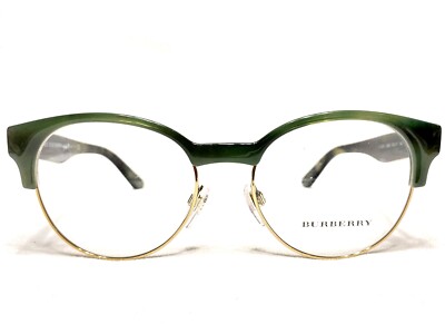 NEW Burberry B2261 3659 Womens Striped Green Oval Modern Eyeglasses Frames  50/17