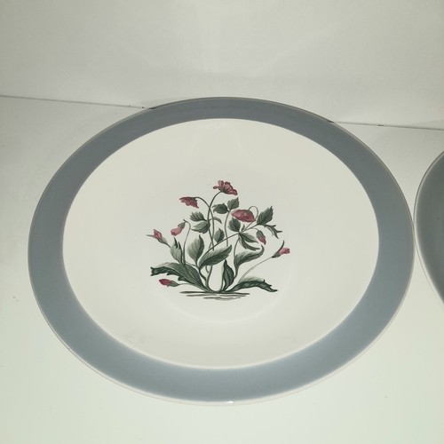 Pair Of Vintage Wedgwood Mayfield Grey Rimmed Soup Bowls. VGC - Picture 2 of 7