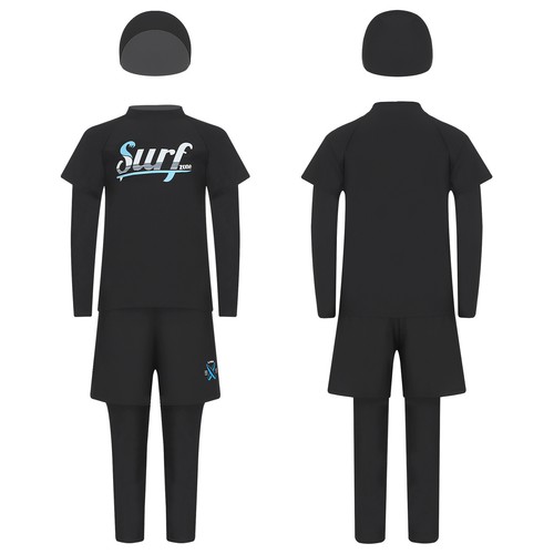 Traje de baño para niños traje deportivo Rash Guard conjunto manga larga verano adolescente disfraz - Imagen 1 de 16