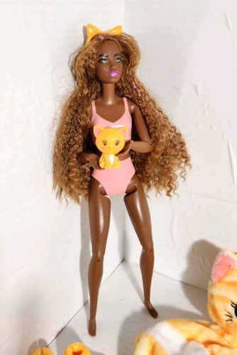 Barbie Cutie Reveal Serie 1 Kitten AA BAMBOLA QUASI COMPLETA gattino gatto arancione scuro - Foto 4 di 7