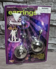 Forum Novelties Disco Ball Earrings Halloween Costume Accessory 70's Dance Decor