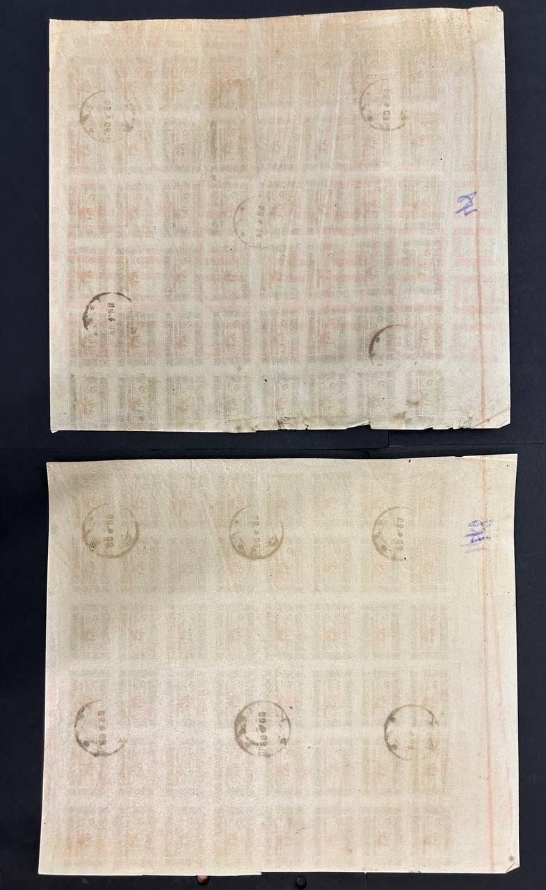 Azerbaijan 1919 2 pieces of sheet of stamps Mi#10x RRR used