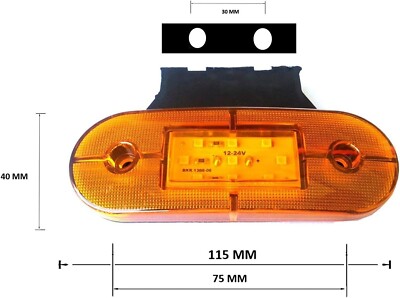 8x 12v LED Ambra Arancio Indicatore Laterale Luci Rimorchio - Foto 2