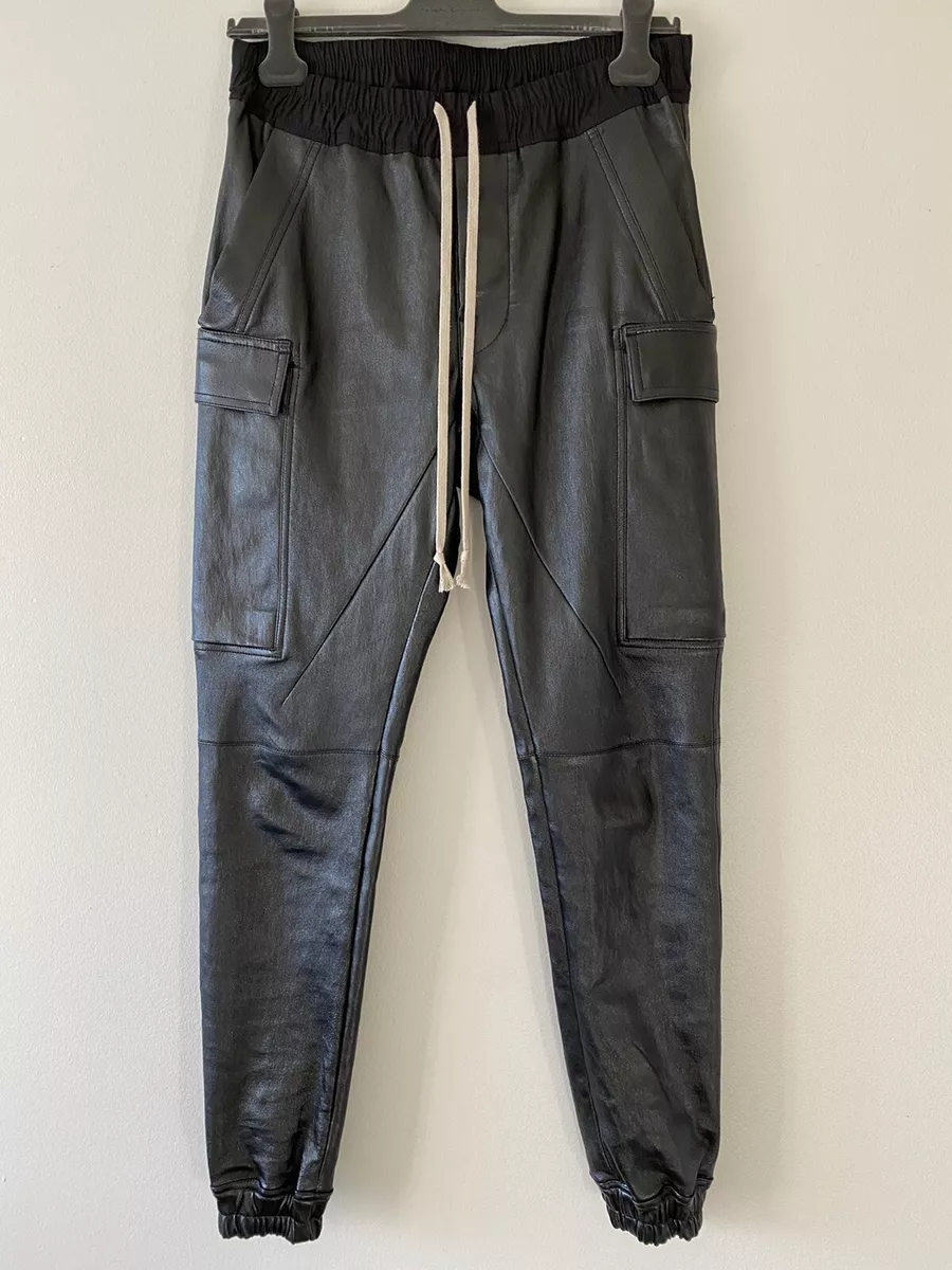 Rick Owens Larry F/W 19 Leather Cargo Joggers