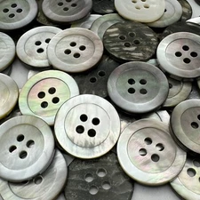 Real MOP/Mother Of Pearl Shell Button Smoke-Rainbow Classic Rim 20mm 3/4" 4hole