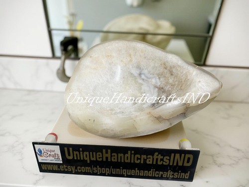 Quartz Gemstone Bathroom Sink – Natural Stone Vessel Basin – Luxury Vanity Bowl - Picture 3 of 11