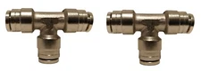 2 Air Suspension System Fittings 1/4" Air Hose Push In To 1/4" 3 Way Tee Union 