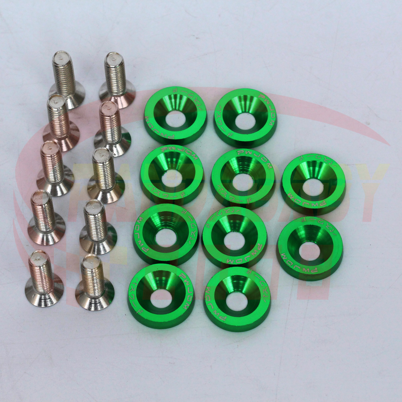 JDM HEX M6 WASHER DRESS UP ENGINE COVER FENDER BUMPER BOLT SCREW Green