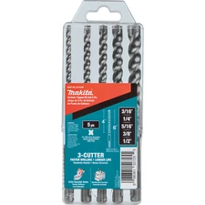 Makita B-61298 SDS-Plus 5-PC Bit Set, 3-Cutter