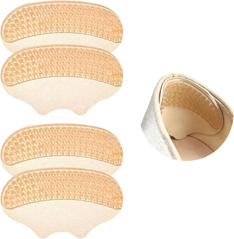 Parche autoadhesivo protector de talón para zapatillas 4 piezas para reparación de agujeros de zapatos (amarillo)