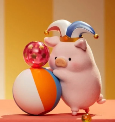 その他 Lulu The Piggy y Christmas Ball LULU THE PIGGY Celebration Circus ROLLING BALL Jester *USA ONLY