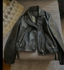 All Saints Dalby Faux Biker Leather Jacket. M size 10