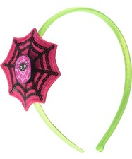 Halloween Costume Accessory Child Sequined Headband Pink Green Spider Web