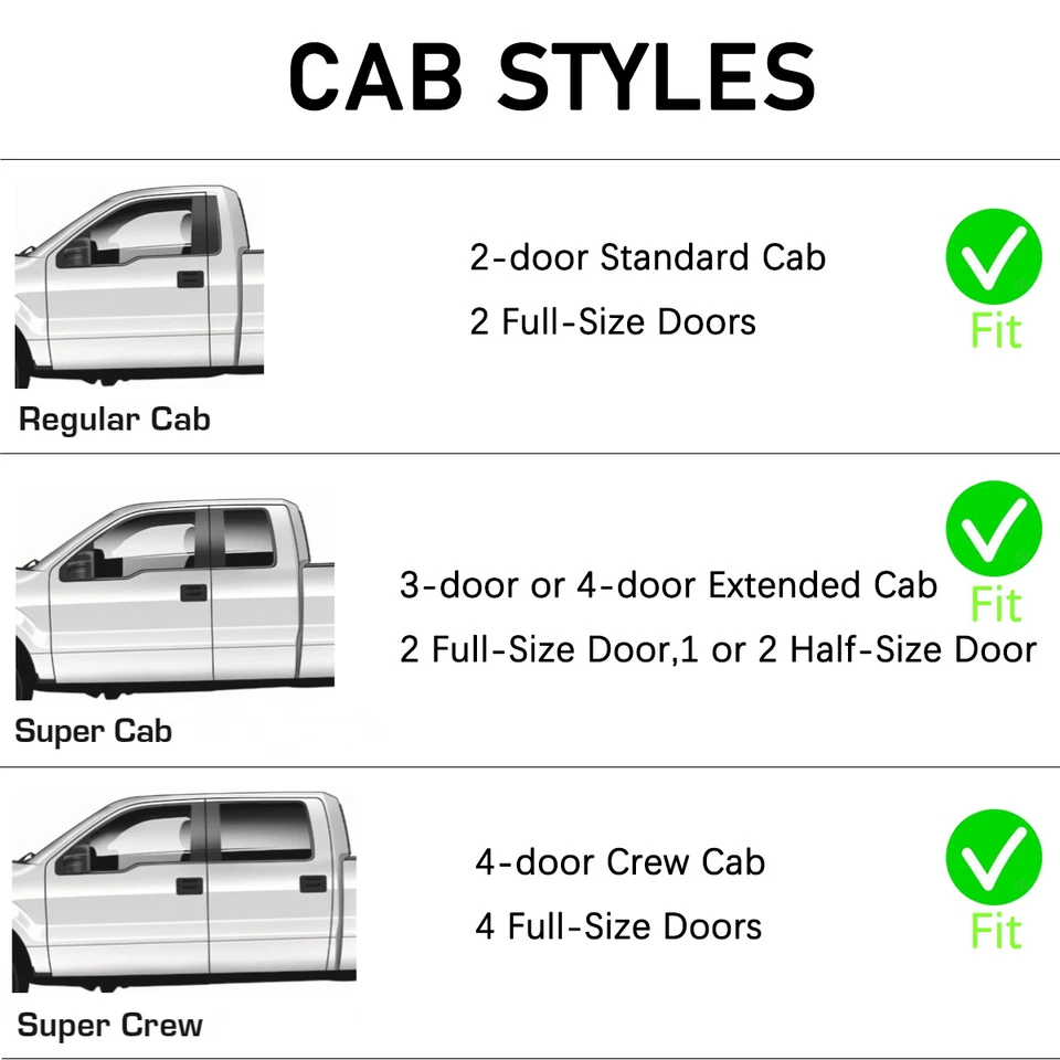 Window Visors Rain Guards Wind Deflectors For 1980-1996 Ford F150 Standard Cab  Foto 3 de 4