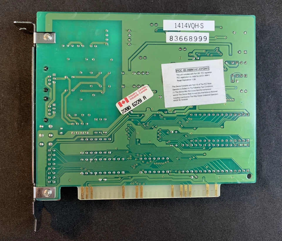 Vintage 1414VQH-S 83668999 ISA Modem Card - Image 2 of 3