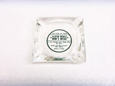 VINTAGE ADVERTISING GLASS  ASHTRAY    LLOYD BEALL MENS WEAR NEW CASTLE JACKSON