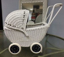 Kids Childs Size Baby Doll Wicker Buggy Carriage Stroller