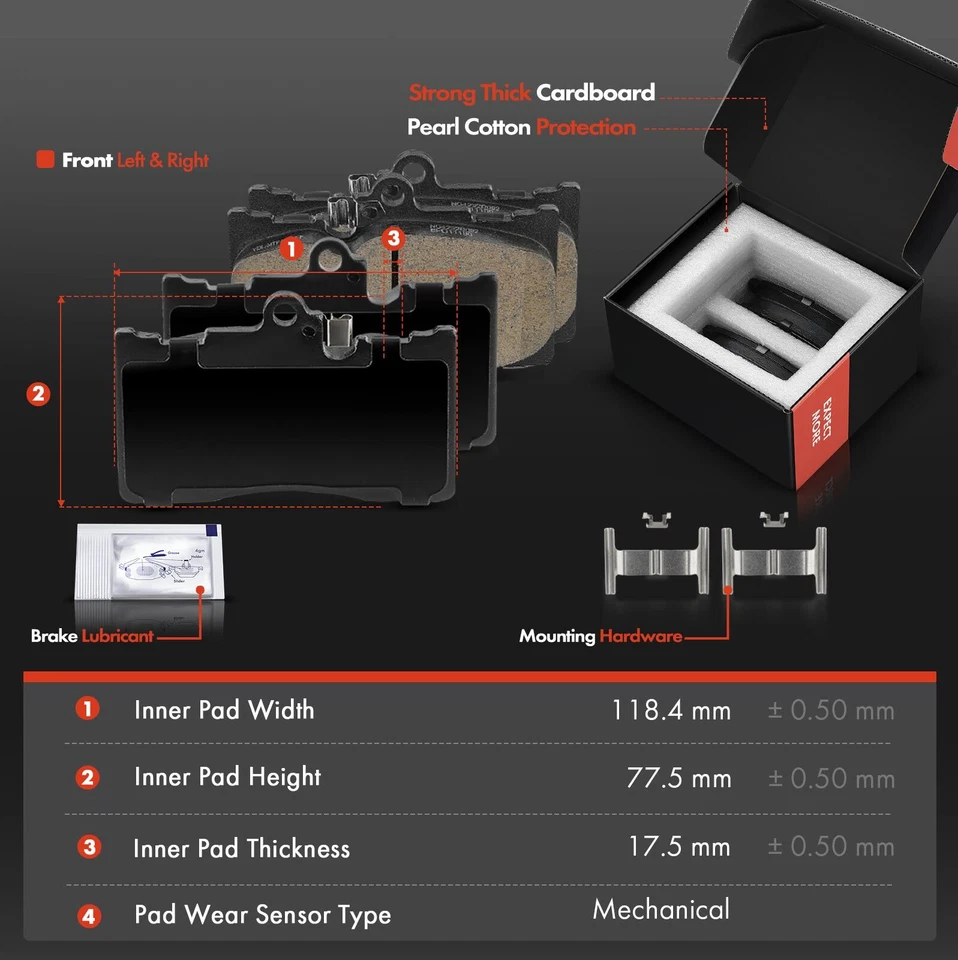 6x Rotores perforados delanteros y pastillas de freno de cerámica para Lexus IS350 GS350 GS430 IS200t Foto 3 de 4