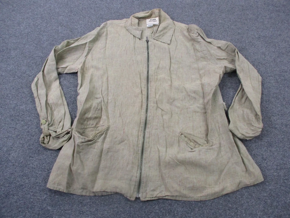 Flax Jacket Adult L Beige Lightweight Jeanne Engelhart Linen Outdoors Womens - Image 2 of 4