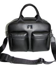 DKNY Damian Satchel Black Zip Pockets Crossbody Bag with Detachable Strap NEW