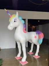 ✨ White Unicorn Horse Life-Size Statue – 8 FT Handmade 3D Sculpture ✨
