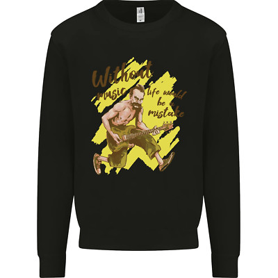 Without Music Life Would Be a Mistake Gitarre Kinder Sweatshirt Pullover