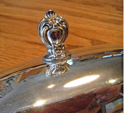 INTERNATIONAL SILVER Victorian Rose Silverplate 1/4 Pound Covered Butter Dish - Picture 3 of 9