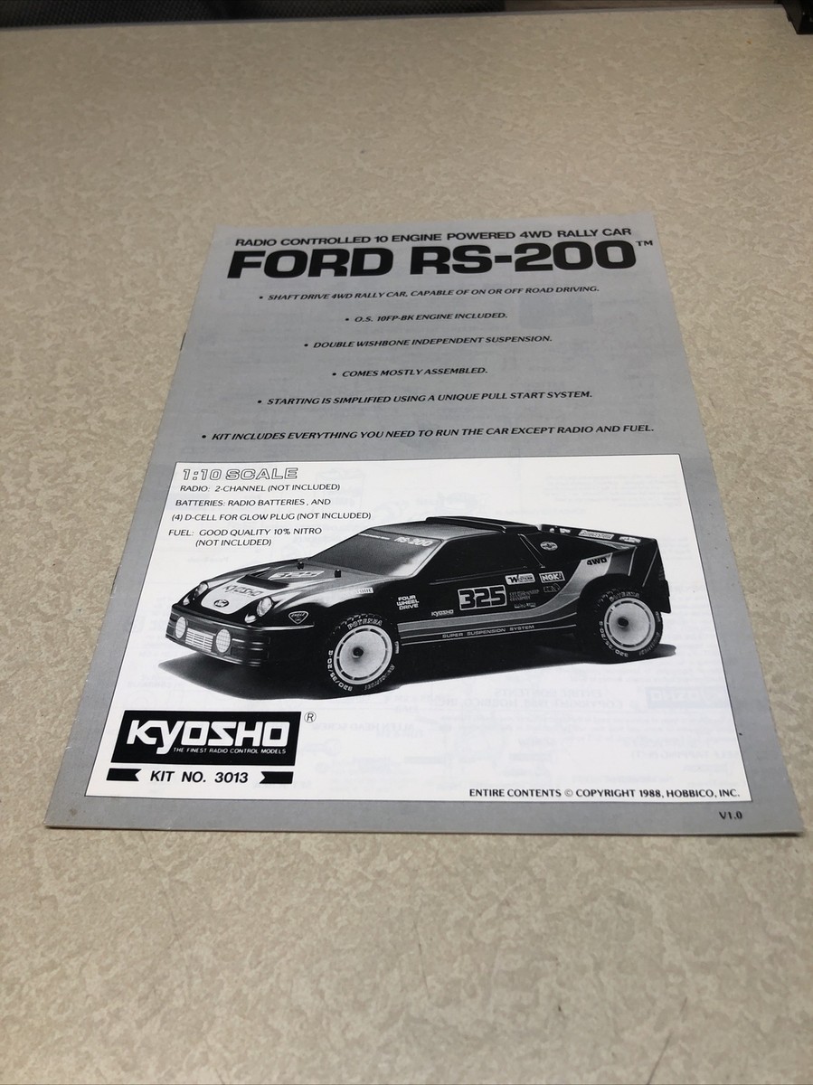 Kyosho Ford RS-200 Manual Vintage