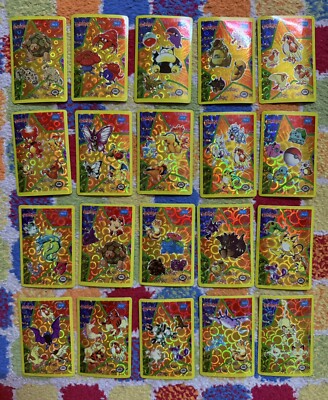 Pokemon Vending Red logo Shiny Sticker Cards. NM+ To Mint. Bundle Of 45 Cards.