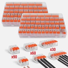 2SET 180PC 221-412 Lever Nut Compact Splicing Wire Connectors - 2/3/5 Conductor