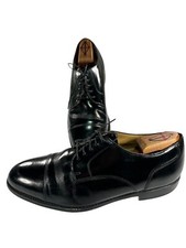 Bostonian Crown Windsor Vintage Sz. 12 D Black Mens Dress Lace Up Cap Toe Shoes
