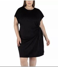 Nicole Miller Dress Plus size L Front Side Knot BLACK Beautiful
