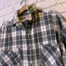 Vtg Big Mac Flannel Long Sleeve Button Down Shirt Size Large Tall